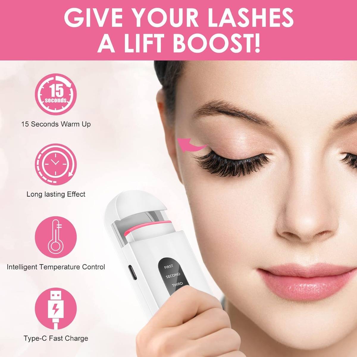 Xiyin 3-speed digital display electric eyelash curler household usb portable mini perm curling eye makeup styling eyelash instrument