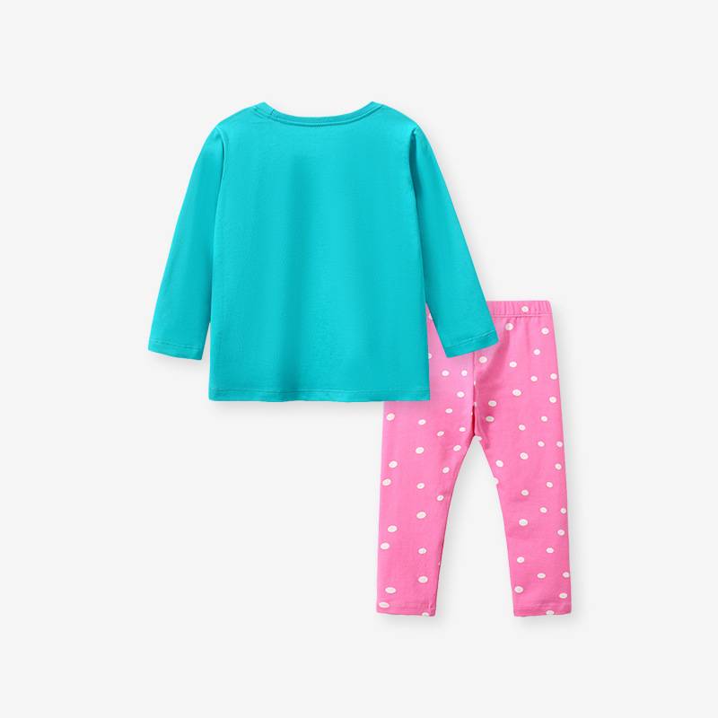 Little maven girls' long-sleeved suit autumn children's embroidery cotton suit European and American style cute girl's suit