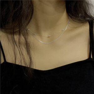 S925 silver woven necklace collarbone chain accessories for women