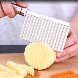 Stainless steel wolf’s tooth knife cut potato wave knife kitchen household chopping utensils fancy cutter cut french fries potato chips