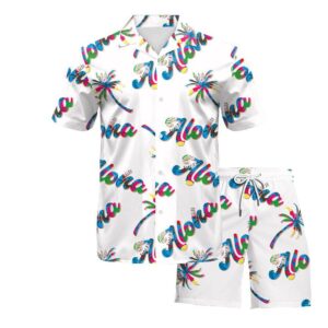 2023 summer men’s suit beach letter print shirt + beach pants