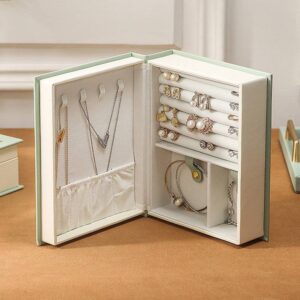 New Creative Magnetic Retro Jewelry Box Flip Book Earrings Stud and Rings Storage Multi-functional Jewelry Storage Box