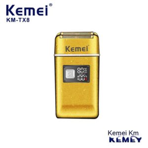 Kemei KM-TX8 cross-border new metal bald artifact LED LCD digital display USB bald artifact shaver