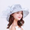 Women’s outdoor sun hat anti-UV spring and summer beach hat organza large brim mesh hat