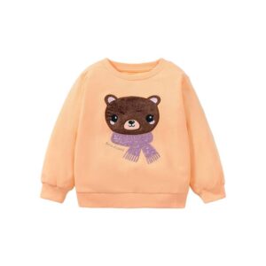 Little maven girls long-sleeved sweater children’s cartoon pullover sweater European and American autumn cute cotton top