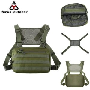 Outdoor sports tactical chest bag men’s bag men’s bag tactical multi-functional practical and convenient mesh breathable chest bag