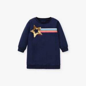 Little maven children’s sweater dress autumn new European and American girls’ long-sleeved dress home casual children’s skirt