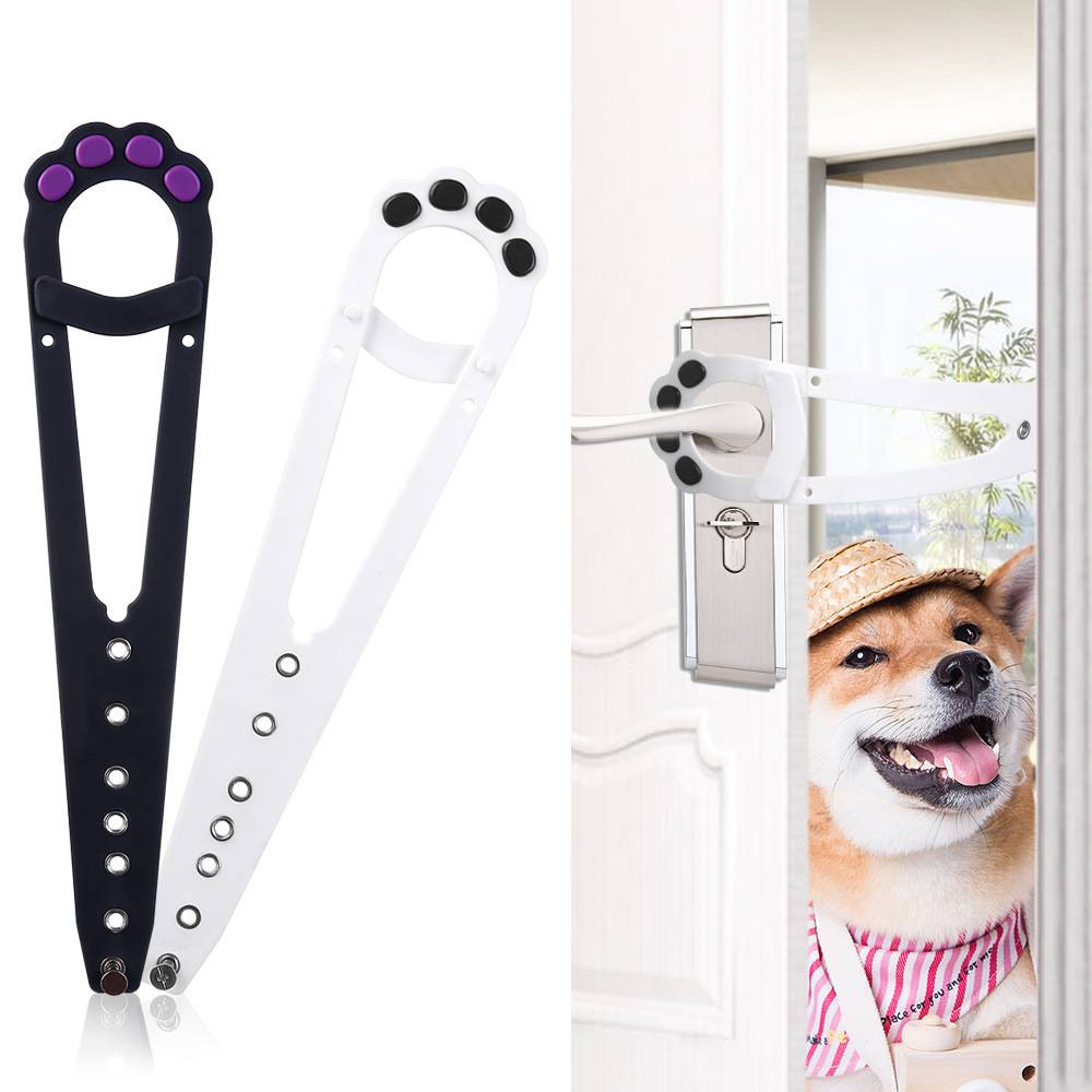 Cat Door Holder Latch Let's Cats in and Safe Baby Proof Alternative to Keep Dogs Out of Cat Litter Boxes