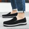 Spring and summer velvet leather Doudou shoes men’s Korean version of the trendy shoes slip-on breathable comfortable lazy shoes casual shoes dri