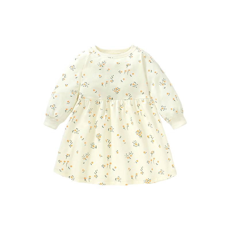 Little maven girl's dress pure cotton children's long-sleeved sweater dress European and American autumn children's dress princess dres