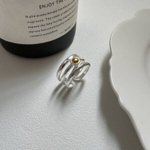 S925 sterling silver Mosaic bead ring