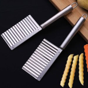Stainless steel slicing wave knife French fries potato chopper kitchen gadget
