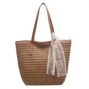 This year’s popular bag women’s large capacity 2023 new woven single-shoulder straw bag texture summer all-match bucket bag