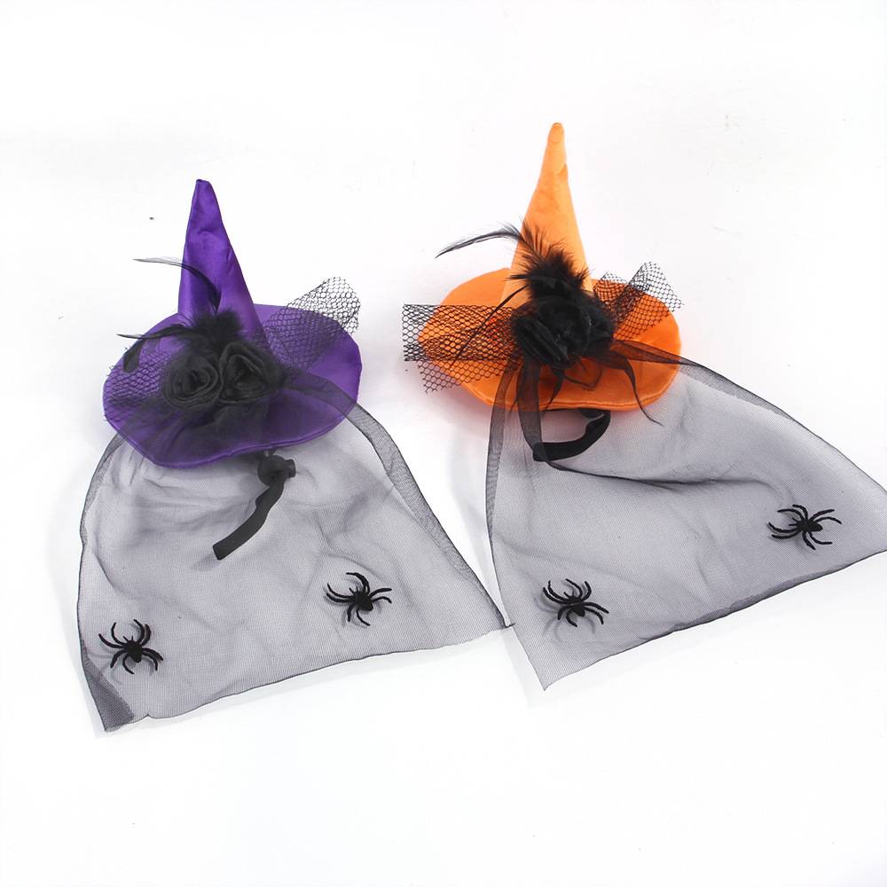 Manufacturers selling funny pet funny cat Halloween hat bat spider skull pattern dog funny headwear