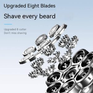 Kemei KM-1525 Razor Electric 8-head LED LCD Digital Display Whole Body Washing Bald Artifact Razor