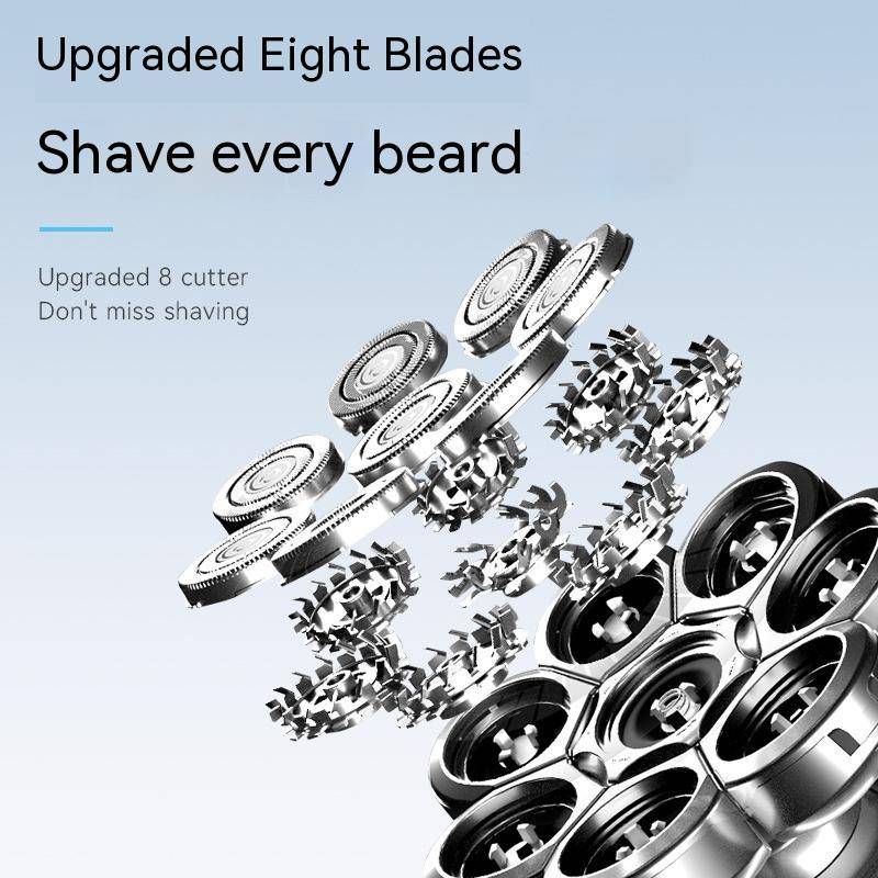 Kemei KM-1525 Razor Electric 8-head LED LCD Digital Display Whole Body Washing Bald Artifact Razor