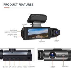 HD Car Recorder Dual Lens Dual Recording HD WiFi Infrared Night Vision Car Recorder