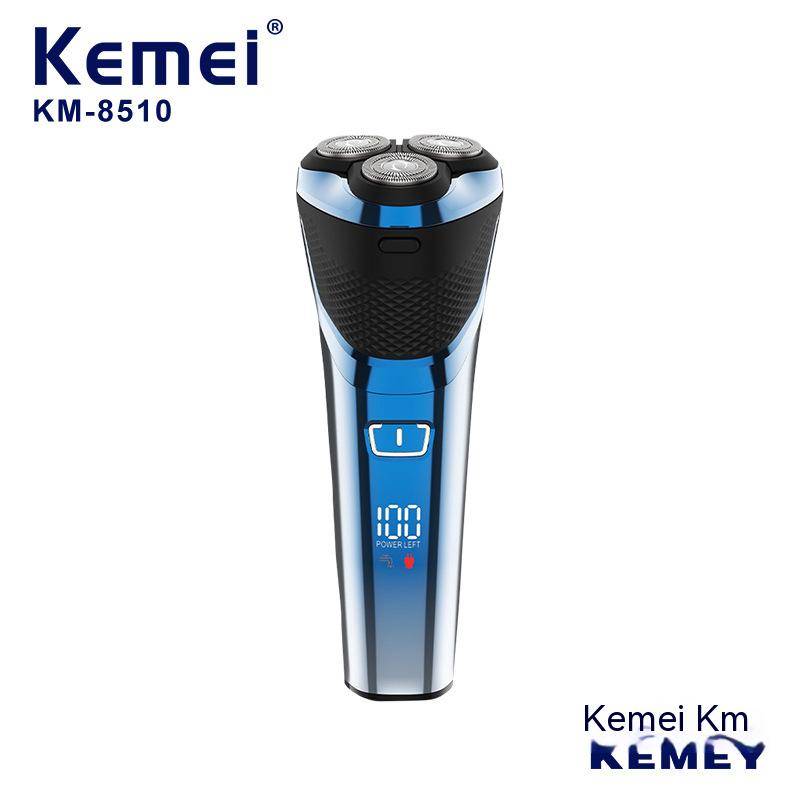 Kemei/KEMEI cross-border new electric razor stainless steel head fast charging LCD digital display men's razor