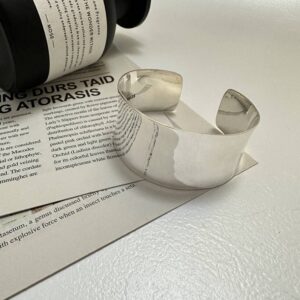 S925 sterling silver wide face fashion bracelet