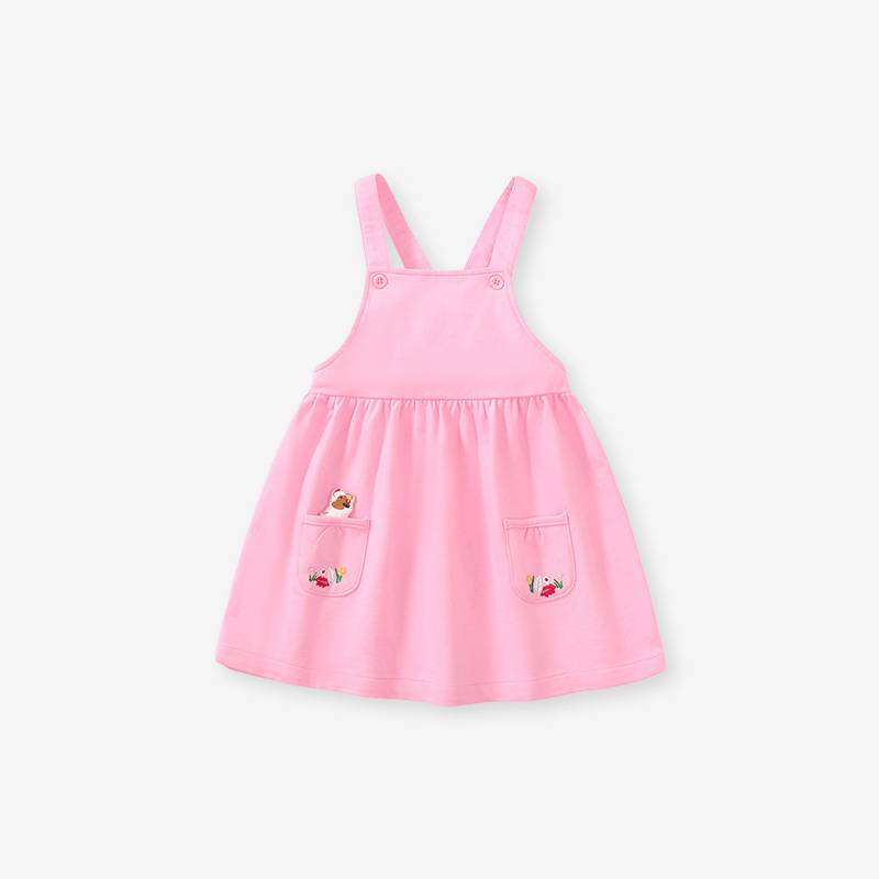 Little maven girl's strap dress autumn girl's skirt European and American girls pure cotton strap skirt children's skirt