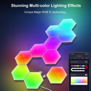Tuya Gaming ambient light smart odd light board background wall quantum light sound control sensor APP remote control honeycomb bedroom wall light