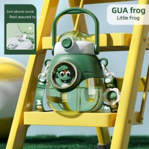 Net red super cute selling cubs frog large capacity portable cartoon cute plastic cup creative children big belly drinking straw water cup