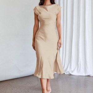 Backless Side Slit Sexy Ladies Vintage 2023 Trending Pink Dresses Women Lady Elegant Party