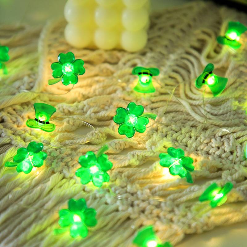 Copper Wire Lights Plastic PVC LED Wire Light Four Leaf Clover Light Party Decorations