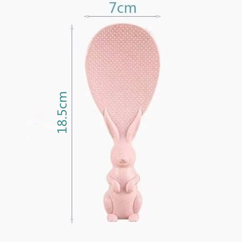 Cute cartoon standable rabbit wheat straw rice spoon
