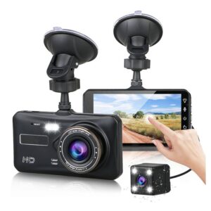 Touch screen 4 inch car recorder HD dual lens 1080P with WIFI reversing image mobile APP interconnection