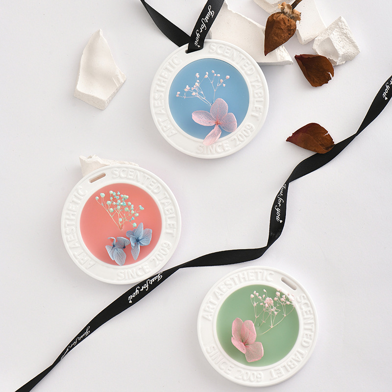 Closet Aromatherapy Wax Tablet Car Bedroom Dual Purpose Stay Scented Plaster Wax Tablet Blue Wind Chime Aromatherapy Penda