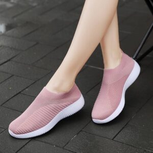 2023 cross-border best-selling elastic socks shoes flat-bottomed sports casual lightweight fly-knit slip-on women’s shoes