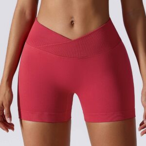 Peach Hip Lifting European and American Yoga Shorts Elastic High Waist Running Fitness Shorts Tight Seamless Sports Shorts Women