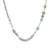 Green beaded titanium steel necklace collarbone chain