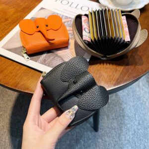 Andong Leather Lichi Grain Coin Purse for Women Genuine Cow Leather Cute Elephant Short Wallet Small Simple Card Bag 6288 1 buyer