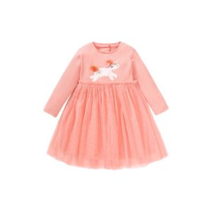 Little maven new girls mesh dress autumn European and American children’s long-sleeved princess dress cotton children’s dress