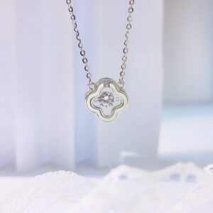 Four-leaf clover S925 sterling silver necklace