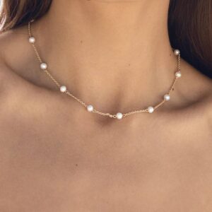 Pearl necklace 18K gold plated