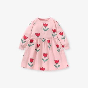 Little maven girls’ long-sleeved sweater dress European and American pure cotton children’s dress new cute girl’s children’s dress