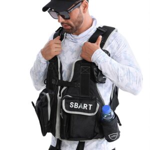 SBART multi-functional buoyancy life jacket for fishing, multi-pocket rock fishing vest, sea fishing life-saving vest in stock