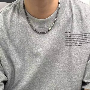 Original design textured stone clavicle chain