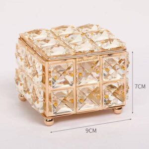 new european style gold crystal makeup storage box glass tank storage jar
