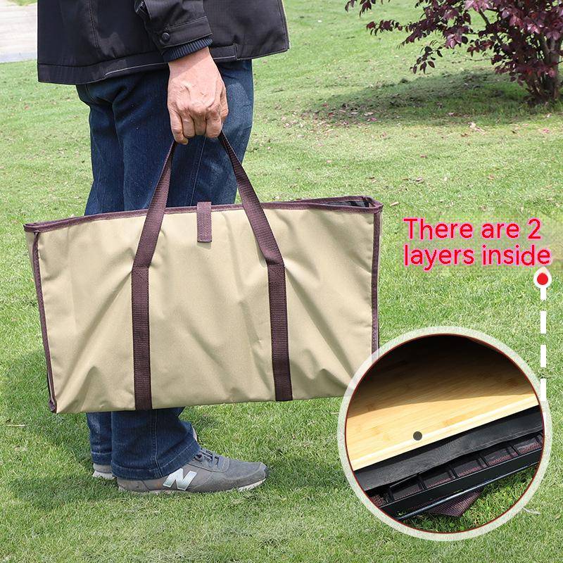 Outdoor portable storage bag organization bag folding net table chopping board bamboo board storage bag canvas bag tote bag thickening