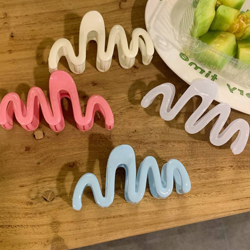 Color niche design sense wave back of the head coiffure shark clip hair accessories female