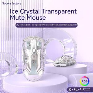 Q8 transparent mouse wireless bluetooth RGB colorful game e-sports office aesthetic source