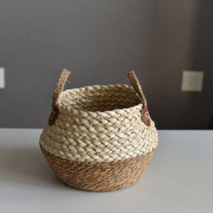 Plant Crafts Straw Decorative Straw Bags Flower Pot Weaving Home Bamboo Flower Baskets Bamboo Woven Baskets