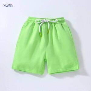 Little maven children’s pants 2023 summer new children’s clothing knitted cotton tie rope boys’ pants