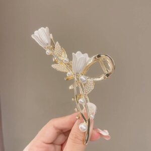 Korean tulip flower clip hair clip women’s back head 2023 new style hair clip hair accessories