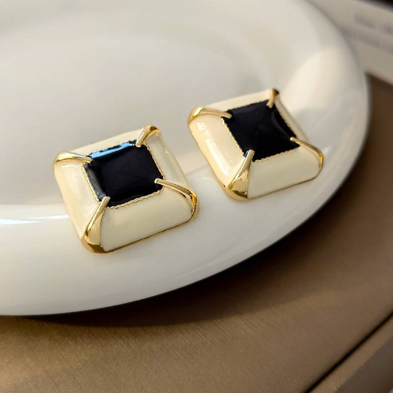 S925 Vintage square earrings