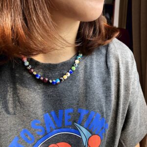 Colored glass bead necklace